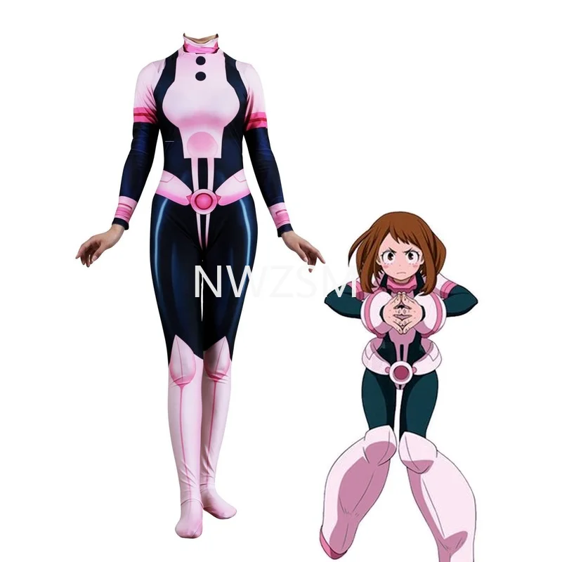 Аниме Мой герой Академия косплей костюмы комбинезон OCHACO URARAKA Хэллоуин