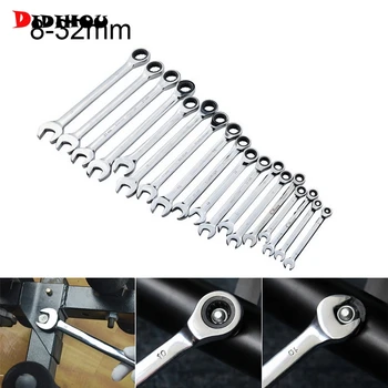 

DIDIHOU 6mm-32mm Ratchet Quick Wrench High-grade Automatic Industrial-grade Opening Plum 72 Gear Fast Multi-size Household Tool