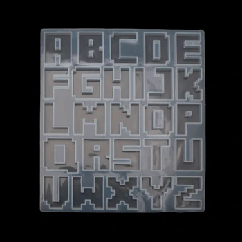 

Pixel Letters Epoxy Resin Casting Mold Alphabet Keychain Pendant Alphabet UV Resin Silicone Mold Jewelry Making Tools