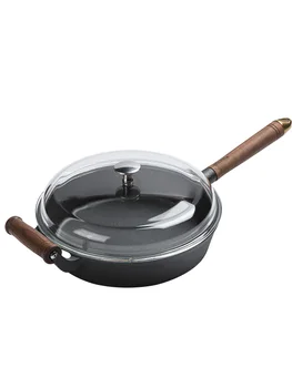 

Pan non-stick pan cast iron frying pan household uncoated pancake pot induction cooker gas stove with 26cm