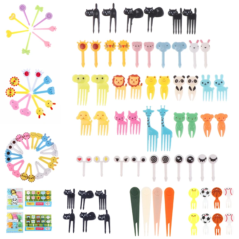 8/10/18PC Fruit Pick Toothpick Party Decoration Animal Cartoon Children Snack Cake Dessert Food Fruit Forks Lunch Bento Accessor
