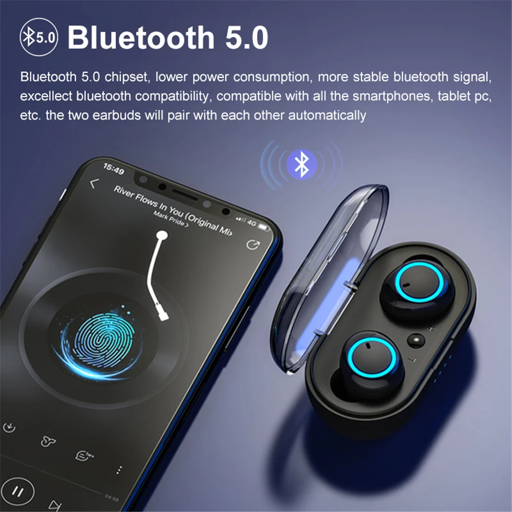 Двойной беспроводной Bluetooth бас стерео устойчивое наушники для Apple iPhone IOS Android телефон Универсальные наушники