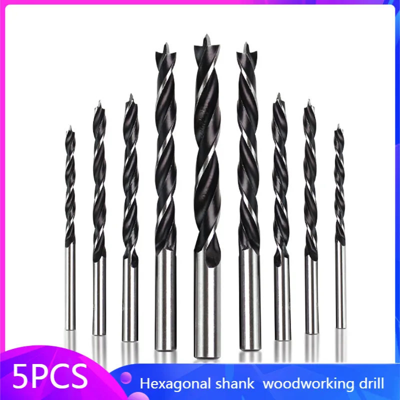 Hexagonal shank three-point woodworking drill bit perforating support drill electric drill rotary head wood plank hole special hexagonal shank three point woodworking drill bit perforating support drill electric drill rotary head wood plank hole special