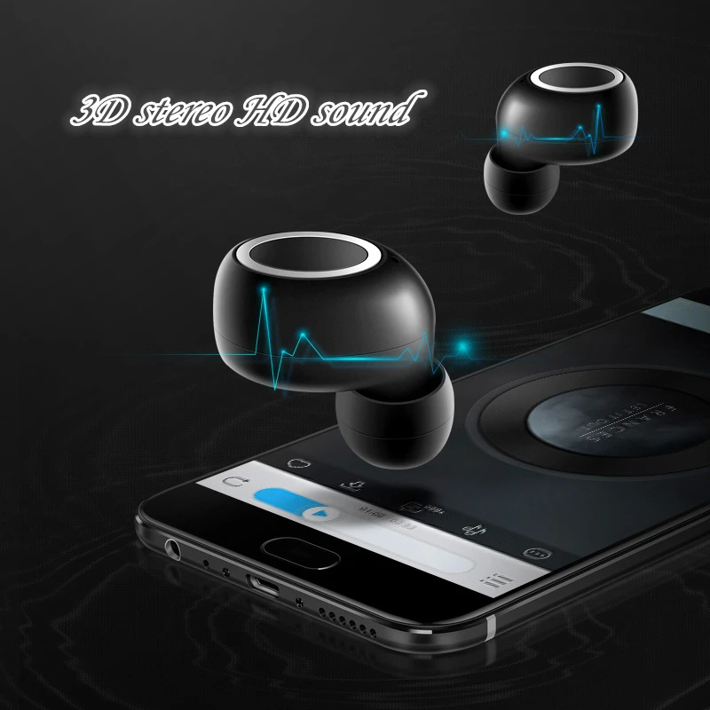 Новинка D15 TWS Bluetooth V5.0 гарнитура спортивные беспроводные наушники 3D стерео наушники мини вкладыши двойной микрофон с зарядным устройством