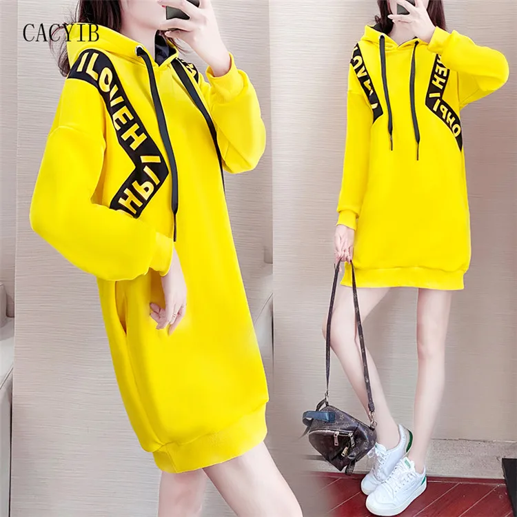 

Support wholesale undefined Women's dress winter mid-waist casual style commuter fashion letter hooded head long sleeve MIDI ski