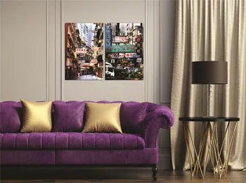

Professional HD Spray Painting Hong Kong Street Landscape Canvas Painting L/XL/XXL Square Wall Art Canvas
