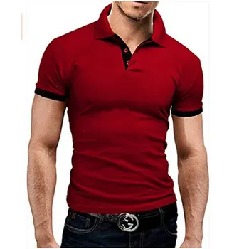 

Mens Polo Shirt 2020 New Summer Short Sleeve Turn-over Collar Slim Tops Casual Breathable Solid Color Business Shirt 9025