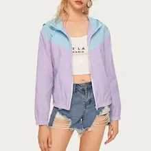 Женская ветровка для улицы, женская повседневная куртка с длинным рукавом в стиле пэчворк, спортивный кардиган с капюшоном, куртки, верхняя одежда для бега