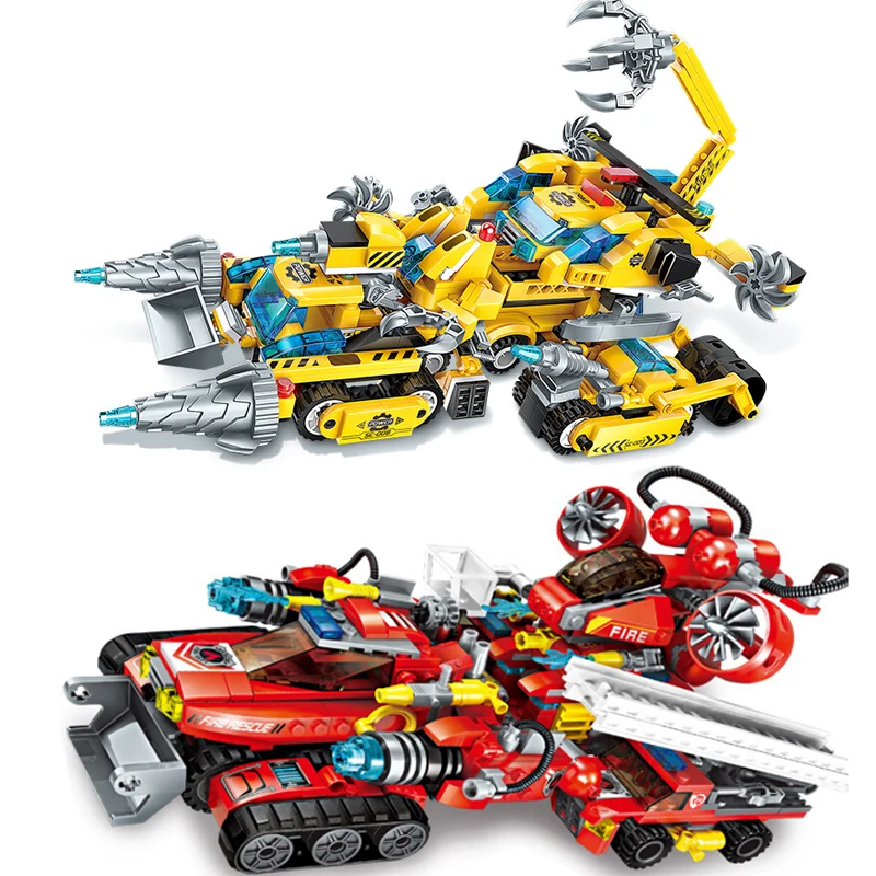 Baratos Qman 8 en 1 ciudad fuego ingeniería Camión Militar submarino coche de bloques de construcción modelos juguetes regalos para niños compatibles Legoings