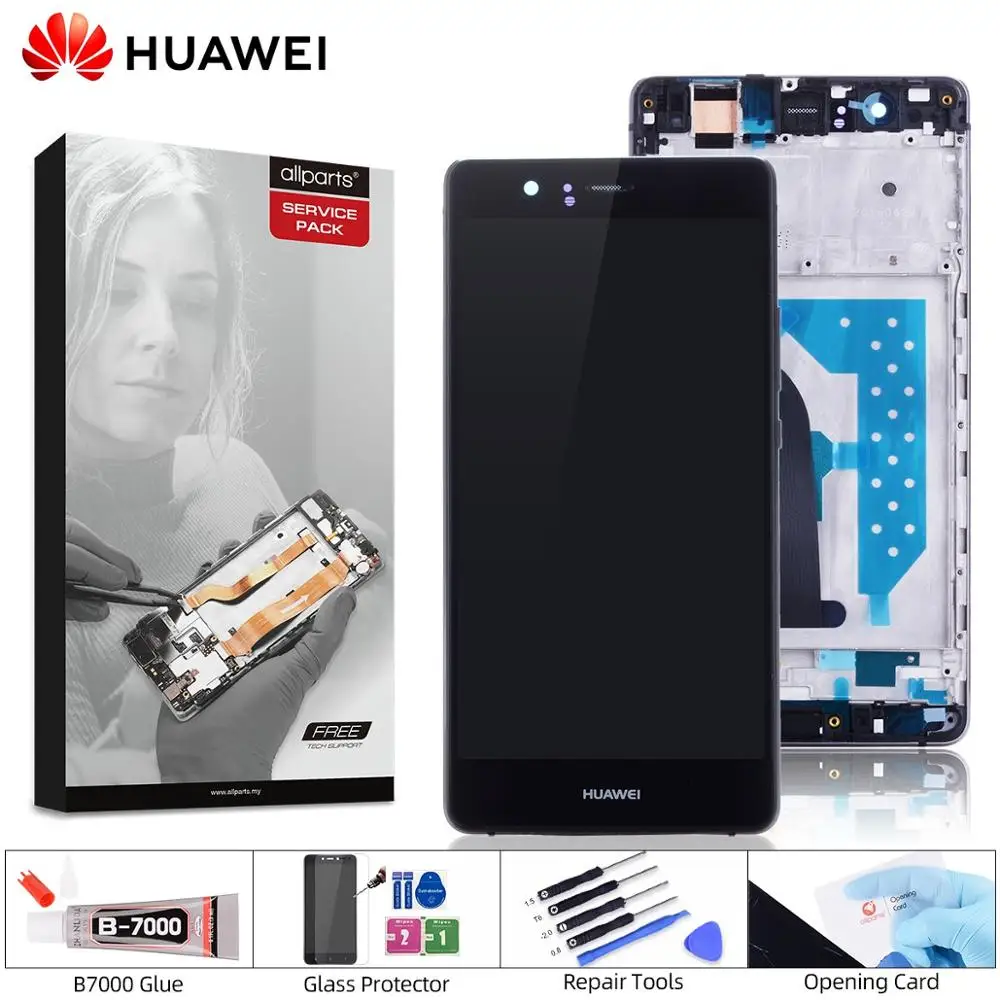 Mini тачскрин дисплей экран для HUAWEI P9 Lite сенсорный дисплей LCD с тачскрином в рамке замена запчасти VNS L31 L21 EVA-L09 l19 Черный белый золотой