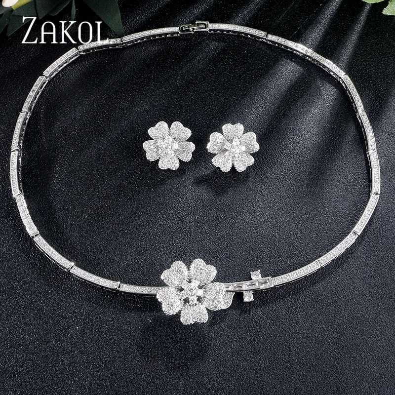 ZAKOL модное красивое цветочное кольцо с кубическим цирконием для женщин, свадебные кольца, ювелирные изделия, Летний стиль, кольца, FSSP459