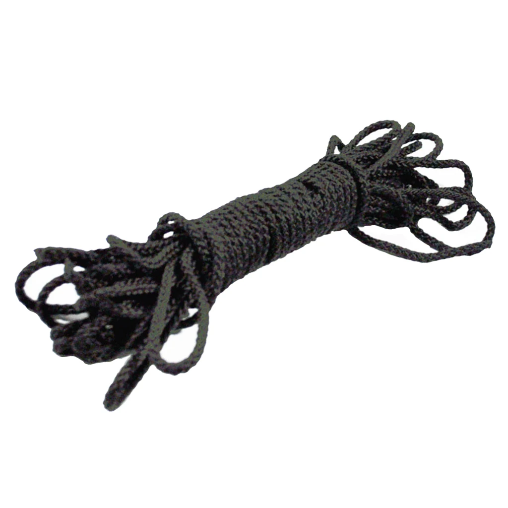 Black Double Braided Nylon Dock Lines Boat Lines Ropes for Mooring Boats, 9mx4mm