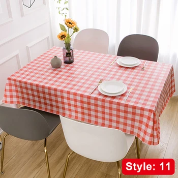 

Tablecloth Dustproof Rectangle Table Cover Slip Resistant Simple Plaid Style 140*180cm S55