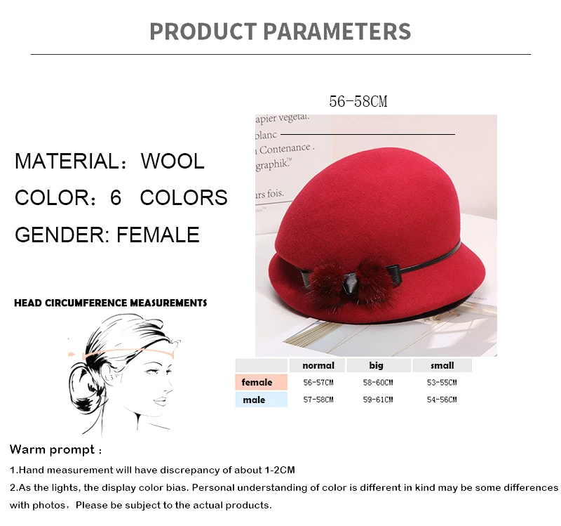 Mother Gift Lady Autumn And Winter Fashion Woolen Cloche Hats Woman Party Formal Top Grade Wool Felt Hat Cap LM079
