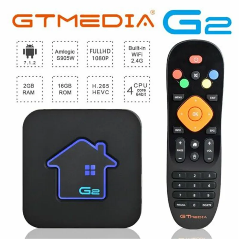 

GTMEDIA G2 Smart Android TV Box 16GB Media Player 4K Wifi Youtube Set top Box Media Player Netflix Youtube Android 7.1.2 BOX
