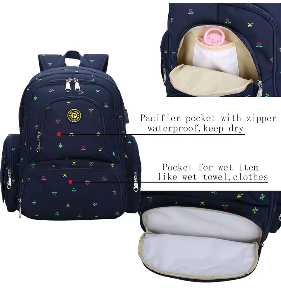 Сумка для подгузников, дорожный рюкзак для мамы, Большая вместительная Детская сумка для коляски, водонепроницаемый рюкзак, сумка для кормления ребенка, сумка для ухода за ребенком