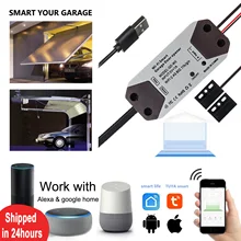 

1pcs Tuya Garage Door Sensor Opener Remote Controller WiFi Switch Alexa Echo Google Home Smart App Alert Life No Hub Need
