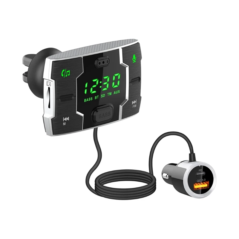 Автомобильный FM-трансмиттер Bluetooth 5 0 2 USB-порта 1 05 м | Мобильные телефоны и