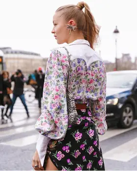 

2020ss summer fashion women flower prints shirt blouse female chic long sleeve shirt tops ddxgz2 5.28