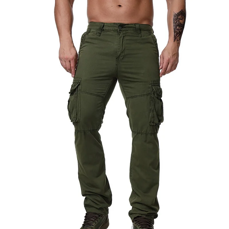 

Sweatpants for Men Fashion Solid Color Cargo Pants Tactical Pants Male Casual Fit Hiking Climbing Multipockets Sports Pants