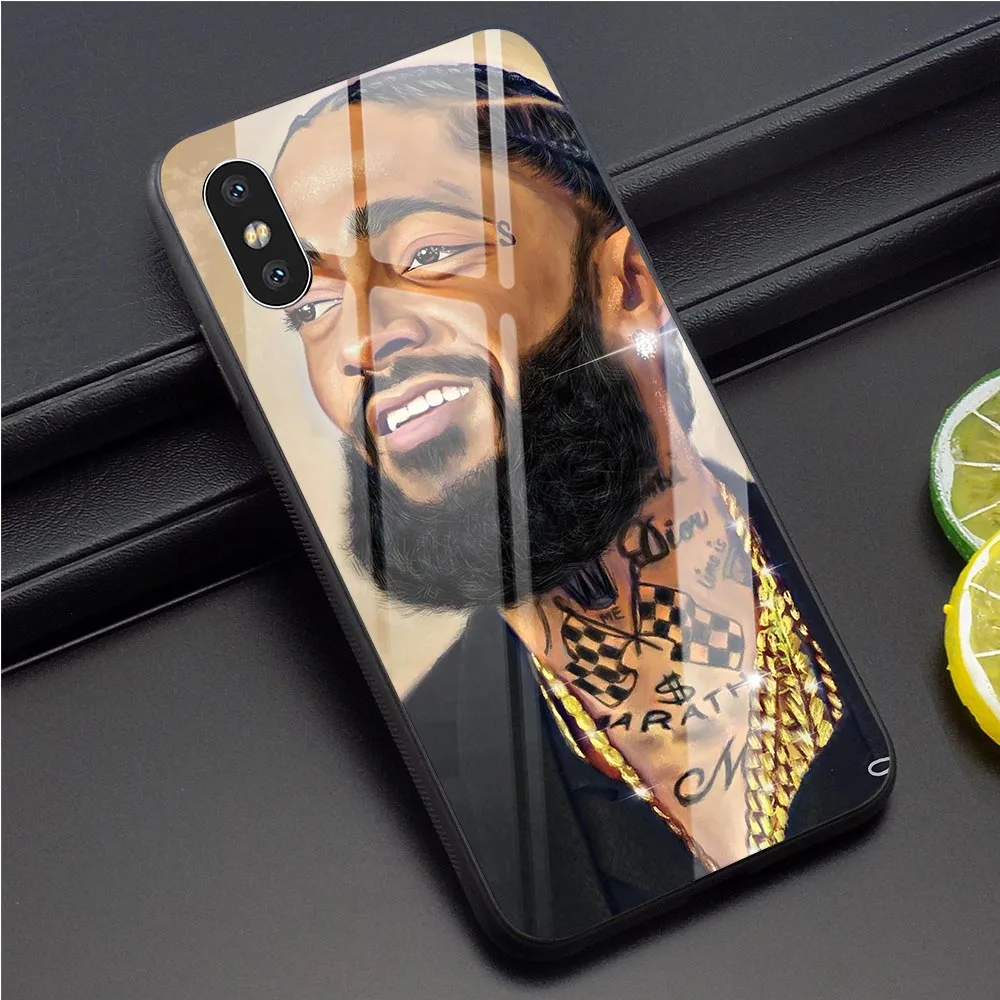 K3011204 Закаленное стекло Nipsey Hussle Rap чехол для телефона для iPhone 6S крышка 11 Pro 5 5S SE 7 8 Plus Xs Max XR X - Цвет: K3011204