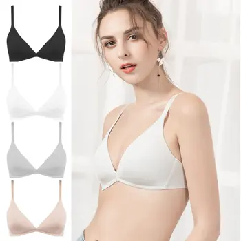 

Light Thin Triangle Cup Smooth Sexy Bra Women Fashion New Simple Bralette Lingerie Set No Steel Ring Seamless Bra For Ladies