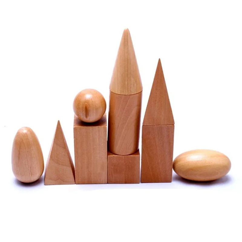 10 Pcs/set Wooden Shapes Geometry Learning Ducation Math Montessori Toys for Children Mystery Bag Cognitive Fun Games|Юный математик| |
