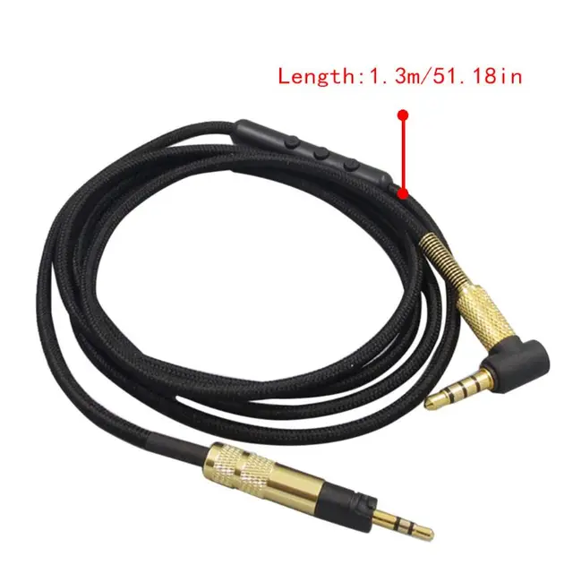 OFC-Cable auxiliar trenzado de repuesto, Cable de extensión para auriculares  Sennheiser HD 4.30i 4