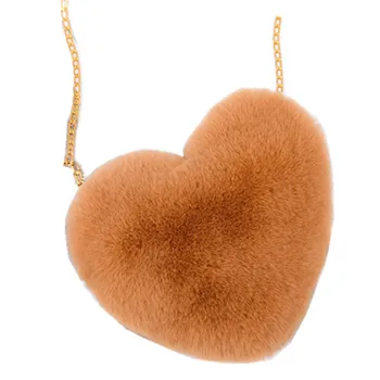 

Women's bag plush heart-shaped chain shoulder messenger bag ladies handbag