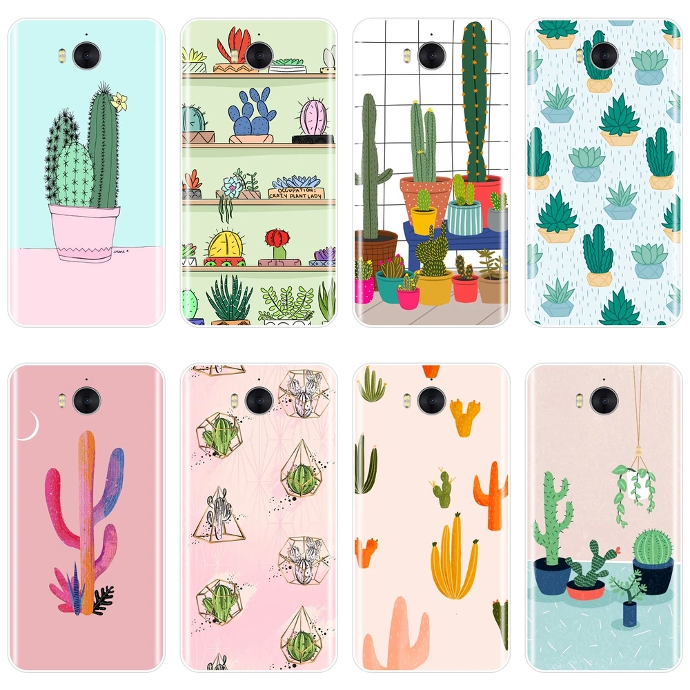 Case For Huawei Y5 Y6 Y7 Prime 2017 2018 Y9 2019 Cactus Green Silicone Soft Back Cover Y3 II Pro Phone | Мобильные телефоны и