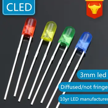 

1000pcs Color Diffused 3mm LEDs Bulb without fringe Red/Green/Blue/Yellow/White LED Lamp LED LIGHTIN diode