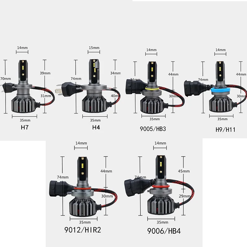 H4 H7 Zes Chip Car Headlights H1 H3 H9 H11 9005 HB3 9006 HB4 9012 6000K 4500K 60W 8000LM Auto Fog Light 12V LED Lamp Led car lights led lights led bulbs led headlights led car headlights car headlamps hid headlight bulbs