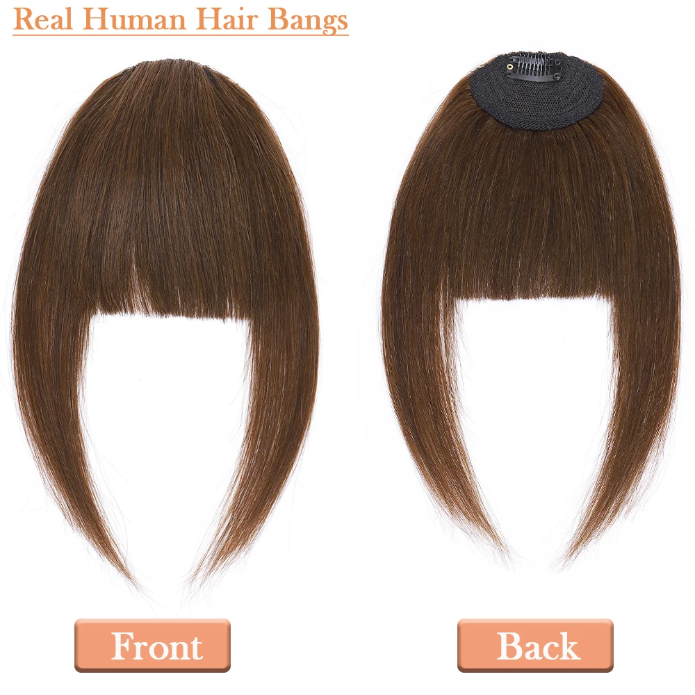 Human Hair Bangs Sego 14g French Neat With Temples 100% Real Human Hair Fringe Swept Natural Look Hair Piece
