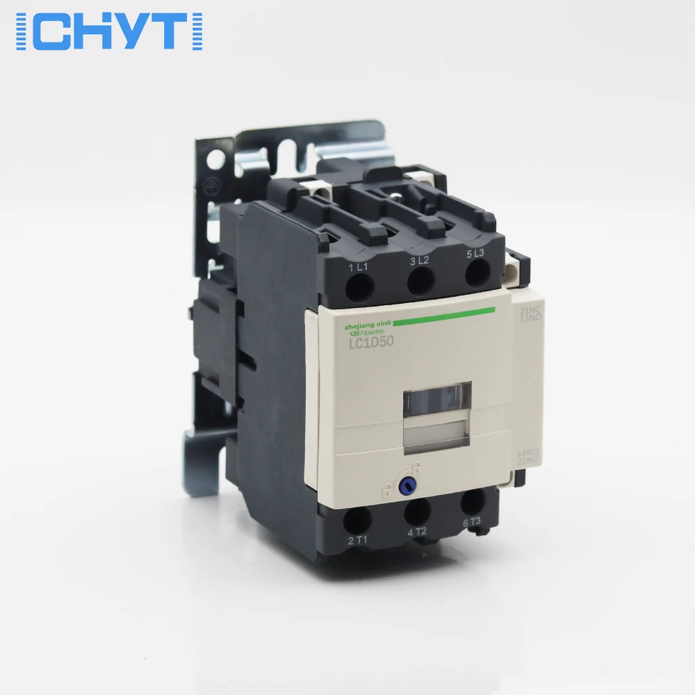 

CJX2-5011 LC1D50 AC Contactor 50A 3 Phase 3-Pole 380V 220V 50/60Hz Din Rail Mounted 3P 1NO+1NC Normal Open Normal Close