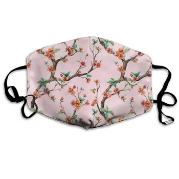 

Mouth Mask Peach Blossom Pink Print Masks - Breathable Adjustable Windproof Mouth-Muffle, Camping Running for Women and Men