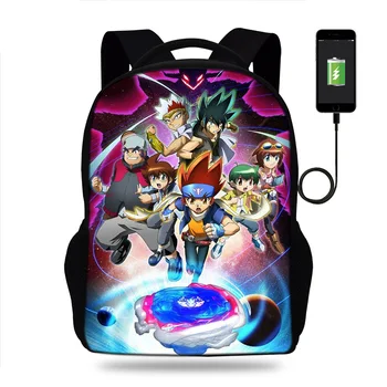 

Boys Beyblaze Print Multifunction Backpack USB Charging School Bags for Teens Girls Laptop Backpack Travel Bags
