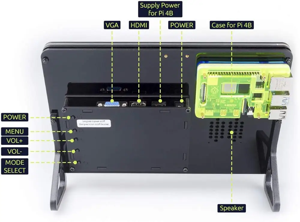 Raspberry Pi 4 экран 10 1 дюйма IPS дисплей SunFounder HDMI ЖК высокое разрешение 1280 × 800 с