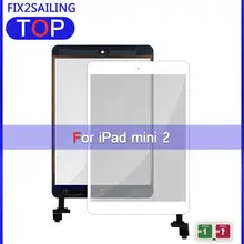 Для iPad Mini 2 Сенсорный экран дигитайзер с кнопкой-кнопкой кабель ИС для iPad Mini 1/2/3 A1432 A1454 A1455 стекло