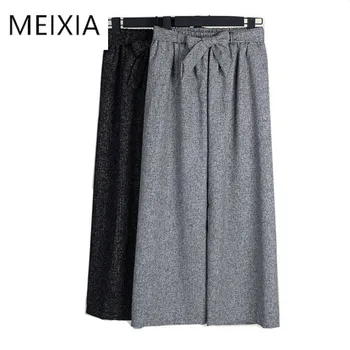 

Spring Autumn Loose Wide Leg Ankle-length Pants Women 2020 Slim Elastic Waist Black Pants Women High Waisted Black Pants Women