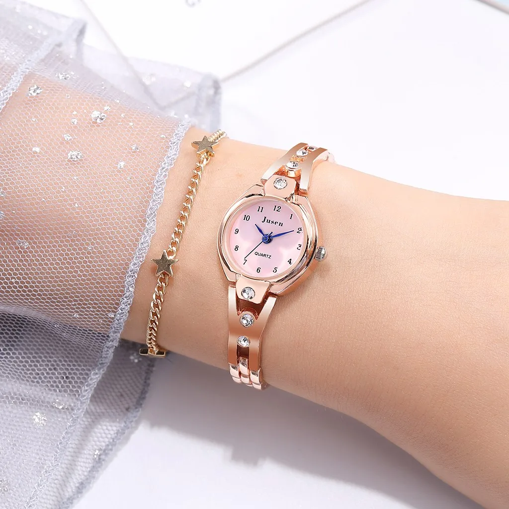 Simple Star Diamond Inlaid Stainless Steel Watch Ladies Quartz Watch 2021 New Women Watches Luxury Bracelet Watch Jewelry