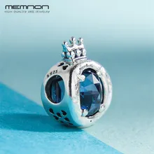 Новинка, осенняя синяя сверкающая Корона, подвески, бусины из стерлингового серебра 925, подходит для браслета, ожерелья, сделай сам, для женщин, Memnon, хорошее ювелирное изделие