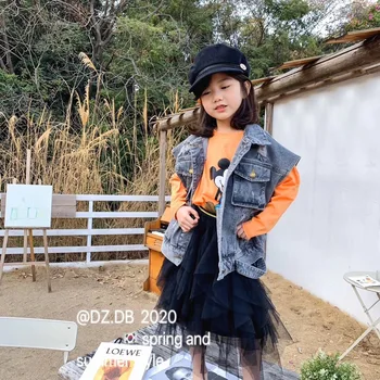 

Children's clothing 2020 spring new children's vest children's denim sleeveless boys and girls fashion jacket