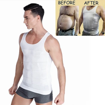 

High Quality Men's Slimming Body Shapewear Compression Shirt Vest Posture Tummy Belly Control Waist Cincher Loss Weight Corset