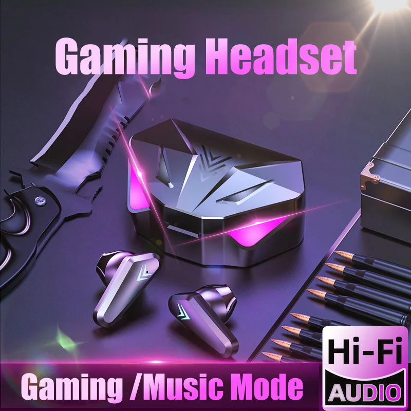 TWS Draadloze Oordopjes Touch Control Oortelefoon Geen Vertraging Ruisonderdrukking Bluetooth Hoofdtelefoon E-Sport Gaming Headset met Microfoon_voghion.com