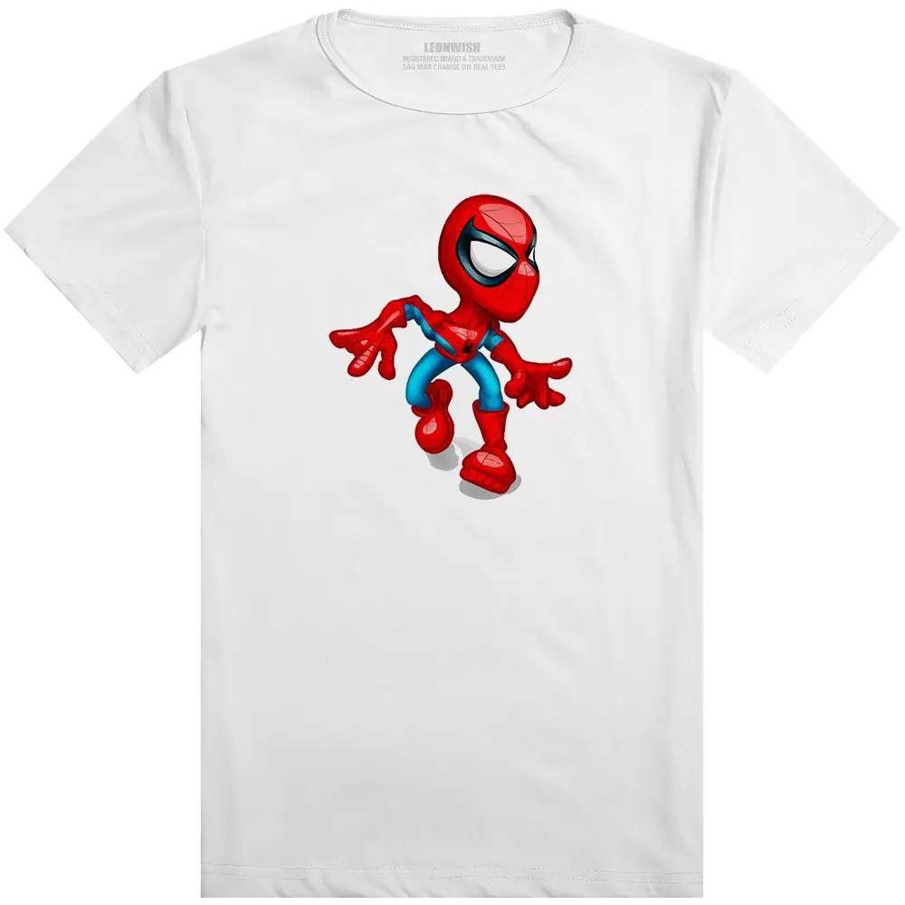 Chibi Spiderman Avenger T-Shirt Cool Fashion Pop Anime Short Sleeve T-shirt Casual Print Unisex Tee | Мужская одежда