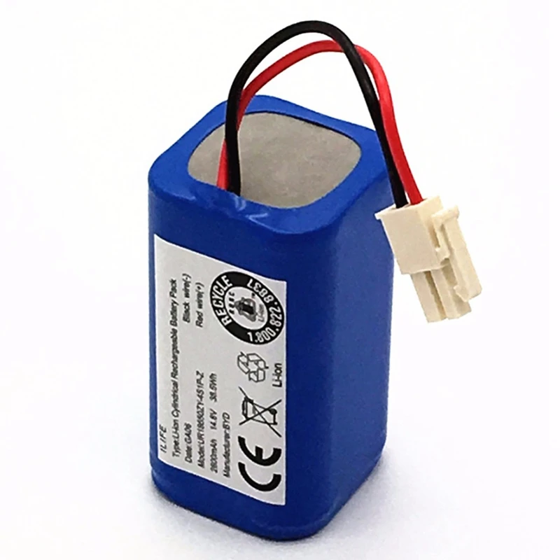 Аккумуляторная батарея 2x фильтр + 2 x щетка 14,8 V 2800Mah Роботизированный пылесос аксессуары для Chuwi iLife A4 A4S A6