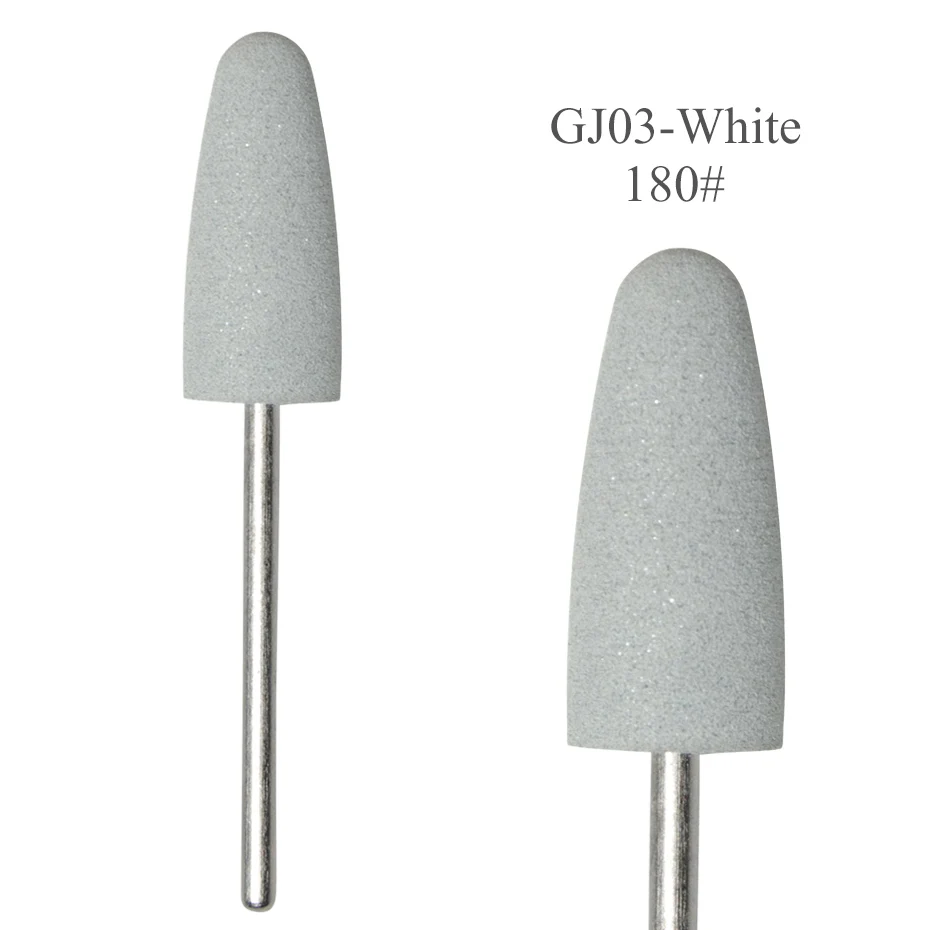 22 типа резиновых силиконовых ногтей дрель Фрезерный резак роторный заусенец электрические аксессуары Маникюр Полировка буферные напильники инструмент GJ01-03 - Цвет: GJ03 White