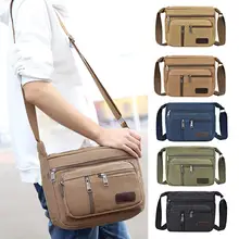 De la lona bolsos de bandolera para hombre colores sólidos bolsas de mensajero fuerte bolsas de tela estilo Vintage bolso bolsas 2019 múltiples bolsillos