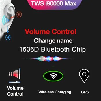 

True Bluetooth 5.0 Earphone i90000 MAX TWS Wireless Headphons Sport Handsfree Earbuds 8D Stereo Gaming Headset With Mic