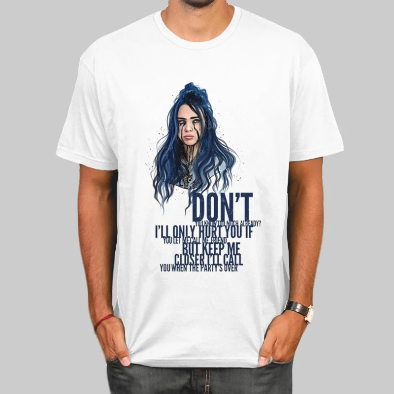U Billie Eilish мужские футболки с круглым вырезом и принтом, модные мужские и женские топы, футболка с коротким рукавом, футболка унисекс - Цвет: U